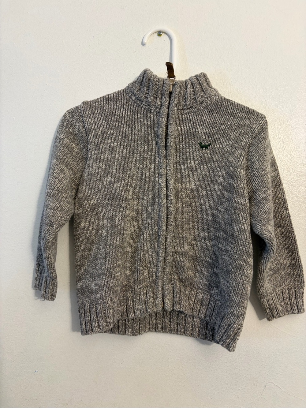 Carter's Gray Knit Zip-Up Sweater